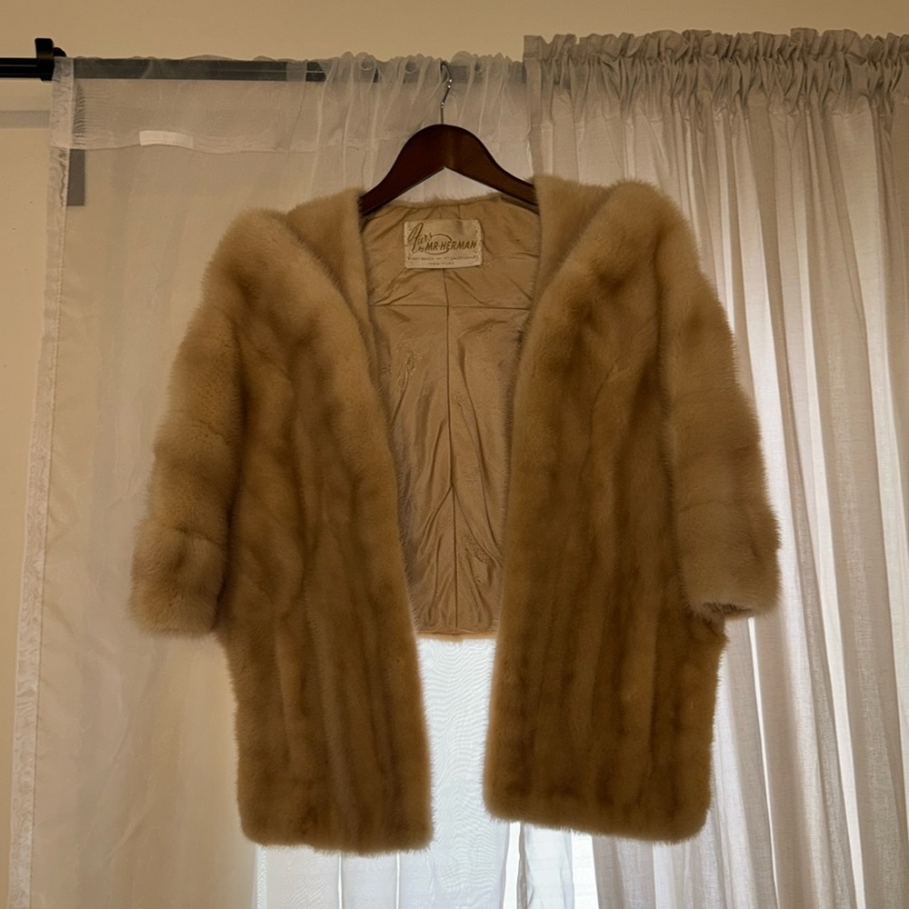Gold Champagne Fur Wrap